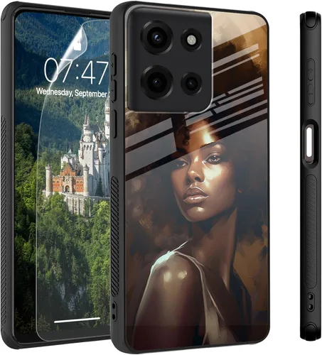 Vista 41 de Funda para Motorola Moto Edge 2022, cubierta trasera de vidrio templado con protector de pantalla, protección a prueba de golpes para Motorola Moto