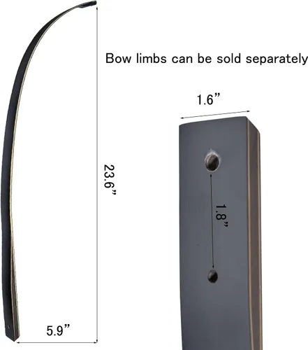 Vista 7 de FUNTRESS Arco recurvo Takedown de 60 pulgadas, juego de arco y flecha de caza de 20-60 libras para mano derecha e izquierda