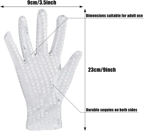 Vista 2 de SATINIOR 3 pares de guantes de lentejuelas plateadas, guantes de malla con purpurina, guantes de baile de lentejuelas para vestido, accesorio