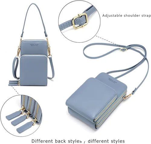 Vista 5 de Bolso chico en bandolera de mujer para celular minicartera tarjetera monedero de manohombro