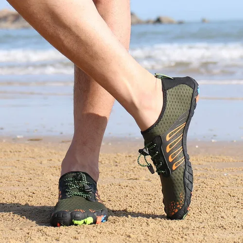 Vista 7 de MAYZERO Zapatos de agua para hombres y mujeres, zapatos de surf, playa, piscina, zapatos de punta ancha, senderismo, zapatos de agua, zapatillas