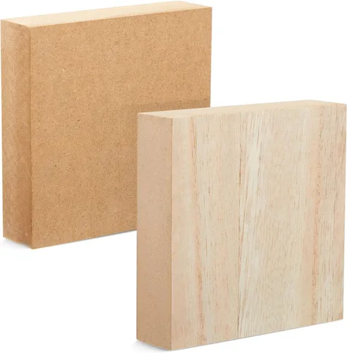 Vista 8 de Bright Creations Bloques de madera para manualidades, cuadrados de madera para manualidades, bloques de madera en blanco para pintar y tallar, 4 x 4