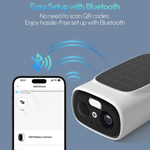 Vista 7 de 4 cámaras WiFi 2.4G/5G para seguridad en el hogar con panel solar integrado, cámaras de seguridad solar de 2.5 K inalámbricas para exteriores