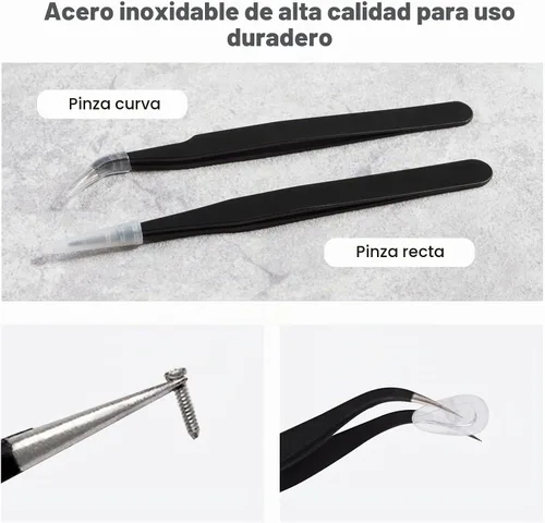 Vista 5 de SPEEDWOX Juego de alicates para gafas, 6 piezas, incluye almohadilla para la nariz, brazo, alicates de ajuste de marco