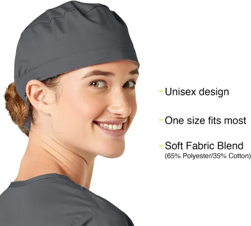 Vista 2 de WonderWink Men's Tie Back Scrub Cap