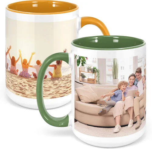 Vista 8 de Taza de café con foto personalizada, 11 onzas, color negro, con imagen envolvente, texto, taza de cerámica personalizada con imagen, taza
