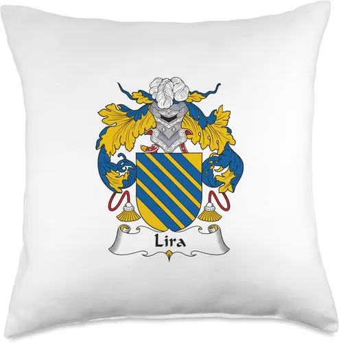 Vista 5 de Family Crest and Coat of Arms clothes and gifts Lira - Almohada con escudo familiar, 16 x 16 pulgadas, multicolor