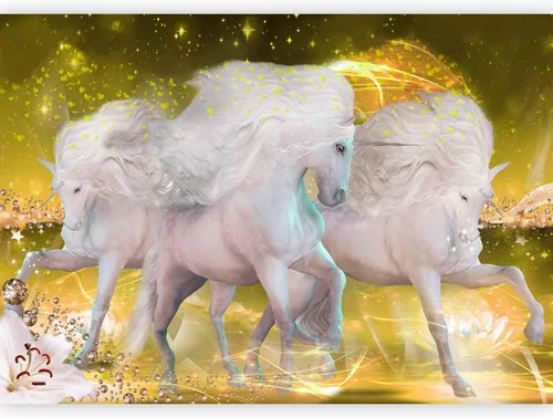 Vista 11 de artgeist Mural Pegaso Unicornio 79x55 pulgadas - Papel pintado no tejido de forro polar Decoración de pared Impresión fotográfica Diseño de imagen
