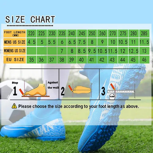 Vista 2 de Qzzsmy Zapatillas de fútbol profesionales para hombre, para interiores y exteriores, para competición, entrenamiento, atletismo, para niños grandes