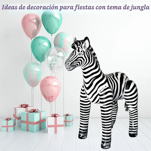 Vista 2 de Tigre inflable de tamaño real, 96" de largo, 32", Cebra