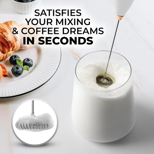 Vista 437 de Zulay Milk Boss Espumador de leche potente manual, hace espuma para latte, batidor para mezclar bebidas, café, miniespumador para capuchino, frappé