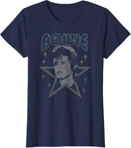 Vista 21 de David Bowie - Camiseta azul Ziggy Stardust, Negro, S