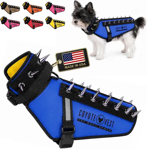 Vista 28 de CoyoteVest Chaleco Protector de Arnés para Perro, Accesorios Reflectantes para Perro con Picos para Proteger a tu Mascota de Ataques de Rapaces