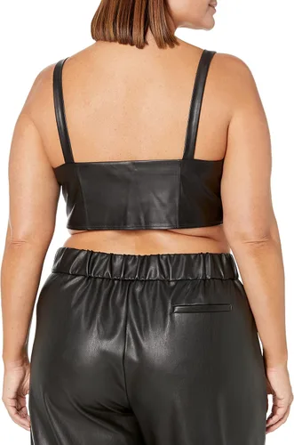 Vista 5 de The Drop Bralette de cuero vegano Lewis para mujer