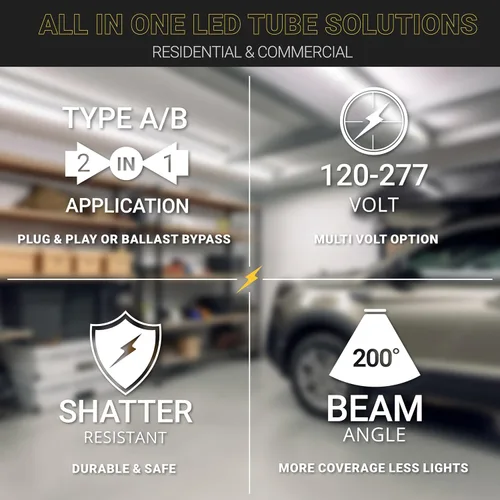 Vista 5 de NUWATT Paquete de 30 tubos de luz LED T8 de 4 pies, T10 T12 híbrido tipo A+B, 3000 K blanco cálido, 18 W, alto brillo 2,200 lúmenes, reemplazo