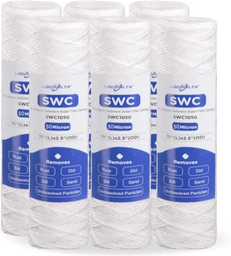Vista 10 de Whole House - Cartucho de filtro de agua para pozo de sedimentos de 10 micrones, 10 x 2.5 pulgadas, repuesto para CW-F, 155186-43, 3WH-STDSW-F02