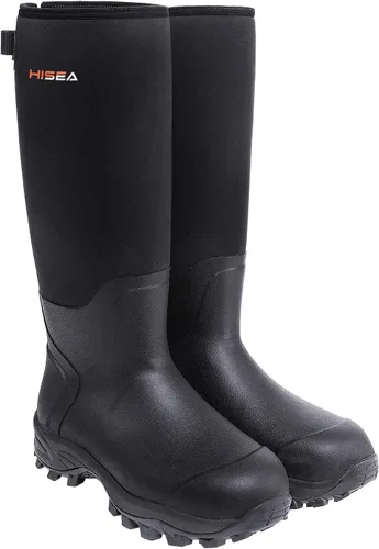 Vista 6 de Hisea Apollo Basic - Botas de caza para hombre, impermeables, aisladas, de goma, botas de lluvia, de neopreno Negro
