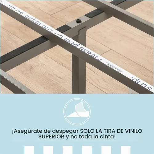 Vista 7 de Somier de cama individual Mellow 255 cm, con base de colchón de láminas de acero resistente Gris