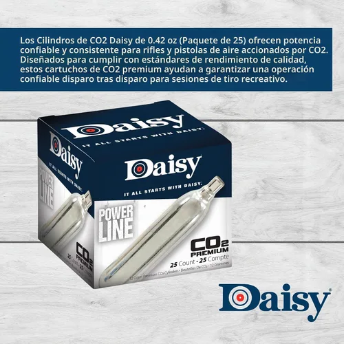 Vista 2 de Daisy Powerline - Cilindros de CO2 de 0.42 oz, 25 unidades, presión constante