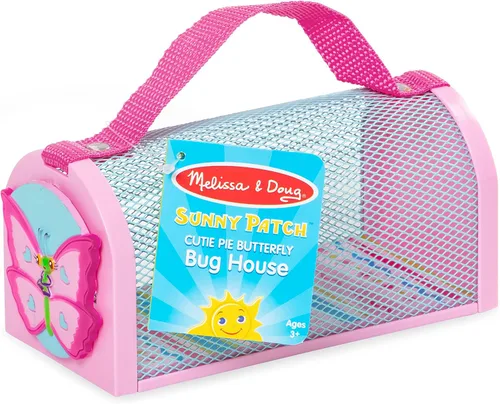 Vista 6 de Melissa & Doug casa de mariposas soleada parque lindo, juguete con correas para llevar y puerta de fácil acceso