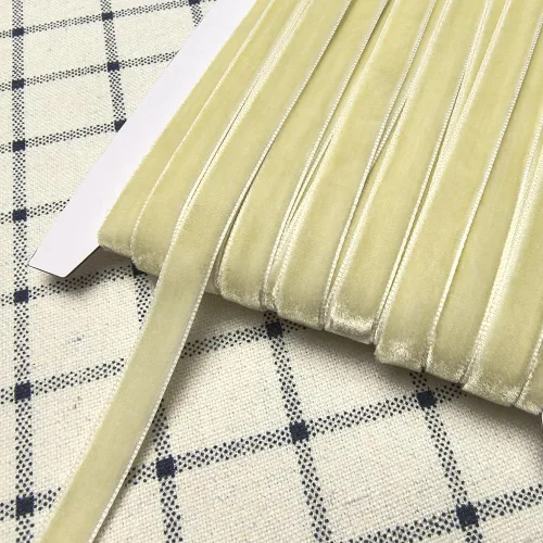 Vista 3 de Chenkou Craft Lotes de cinta de terciopelo beige de 25 yardas 3/8 pulgadas a granel (beige, 3/8 pulgadas (0.394 in))