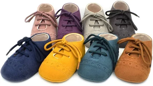Vista 6 de Dukars Mocasines de suela suave con cordones para bebés y niñas