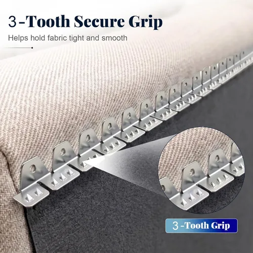 Vista 4 de 20ft Upholstery Metal Flexible Tack Strip for Furniture, Chairs, Sofas – Curve-Ease Grip for Easy Installation