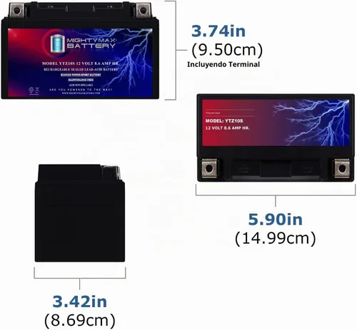 Vista 2 de Mighty Max Battery Batería YTZ10S 12V 8.6AH para Suzuki GSXR 600, 750, 1000