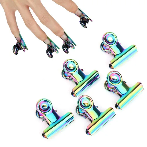 Vista 5 de C Curve - Pinza de uñas, herramienta de pellizco de uñas, 5 clips de extensión de uñas, kit de decoración de acero inoxidable, clips curvos, clips
