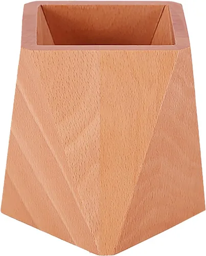 Vista 10 de Portalápices de madera para oficina en casa, caja de almacenamiento de escritorio, organizador de accesorios (negro-diamante)