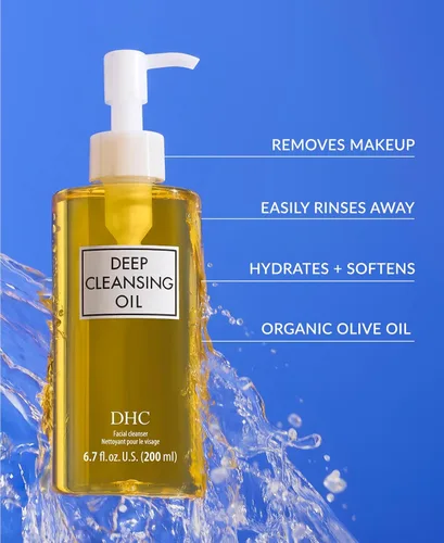 Vista 2 de DHC Aceite limpiador profundo y crema de labios, aceite limpiador facial, removedor de maquillaje, hidratante, calmante, fijo, sin fragancia ni