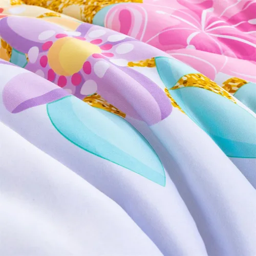 Vista 10 de NTBED Juego de edredón individual de unicornio con sábanas, juego de ropa de cama individual de 5 piezas para niñas, microfibra ligera, arcoíris