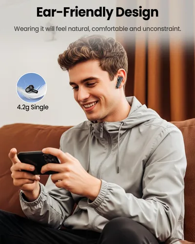 Vista 8 de Auriculares inalámbricos Bluetooth, auriculares con pantalla táctil, modo de transparencia con cancelación de ruido ANC ENC, graves profundos