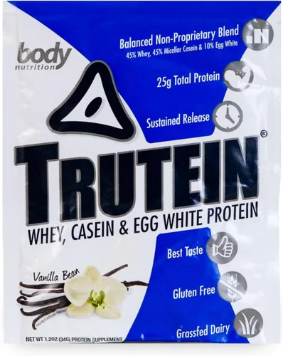 Vista 26 de Body Nutrition Trutein Polvo de Proteína Alto: 45% Suero, 45% Caseína, 10% Clara de Huevo, Sin Gluten, Bajo en Sodio, Polvo de Proteína de Suero
