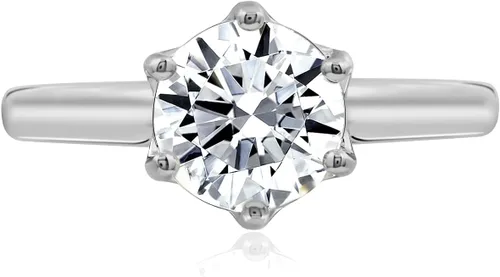Vista 8 de Tienda Collection Sterling Silver Solitaire Ring set with Round Infinite Elements Cubic Zirconia