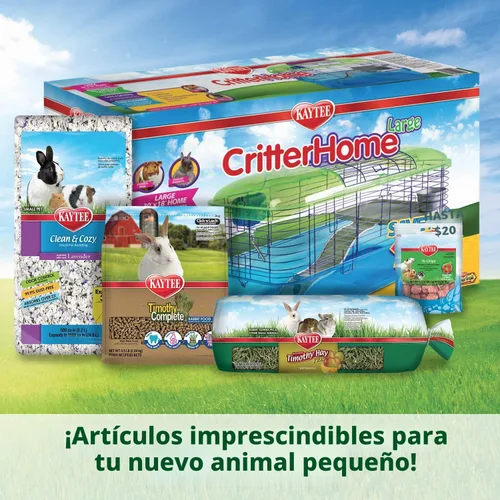 Vista 9 de Mi primera casa Kaytee, multinivel, hogar de lujo para mascotas, con ruedas