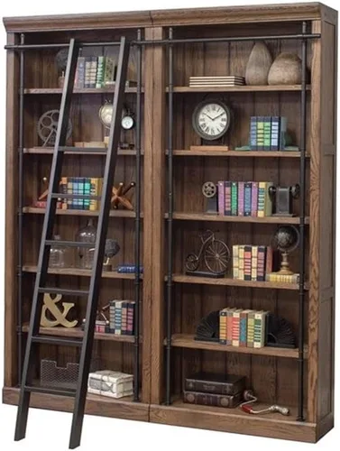 Vista 5 de Martin Furniture Avondale 2 Librería de pared, roble
