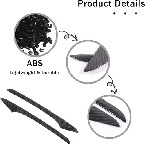 Vista 5 de 2 piezas de tira decorativa interior para puerta delantera para Honda Pilot 2016 2017 2018 2019 2020 2021 2022, protector de pegatina para panel