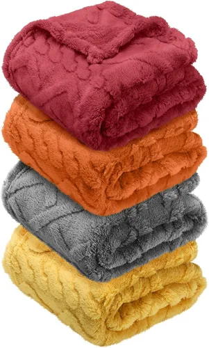 Vista 9 de VitalCozy Juego de 4 Mantas de Felpa Suave para Bebé 30" x 40" 3D de Peluche Cálido Mantas de Envoltura para Dormitorio para Niños Pequeños, Niñas