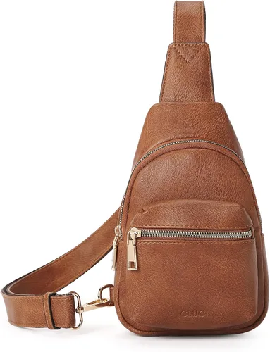 Vista 8 de CLUCI Small Sling Bag for Women, Leather Crossbody Fanny Packs Trendy, Women's Chest Bag