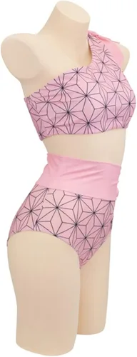 Vista 3 de UPUPCOS Anime Kochou Shinobu Cosplay Shinobu Nezuko Bikini traje de baño verano mujeres niña natación dos piezas Halloween