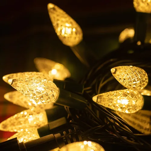 Vista 5 de Dazzle Bright C6 - Tira de luces de Navidad, 200 luces LED de 66 pies, impermeables, conectables con temporizador, 8 modos de luces de Navidad