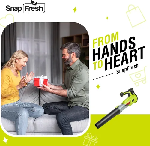 Vista 9 de SnapFresh Soplador de hojas sin escobillas de 20V inalámbrico - 550 CFM/193 KM/H Sopladores de hojas alimentados por batería de 4.0Ah con cargador