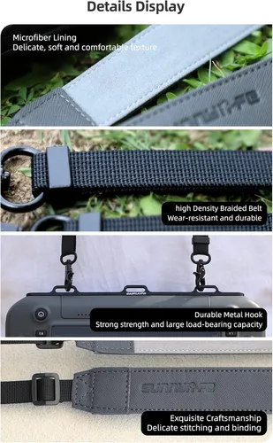 Vista 7 de Anbee Control remoto RC PLUS Cordón manos libres con hebilla de gancho de aleación de aluminio resistente compatible con DJI Inspire 3 / AGRAS T20P
