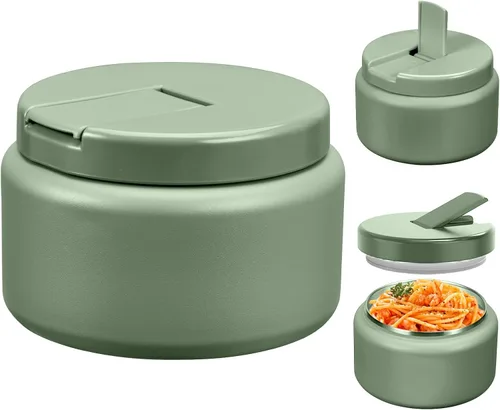 Vista 9 de Tarro para niños de 13.5 oz para alimentos calientes, tarro de alimentos aislado al vacío con tapa de hebilla, contenedor de almuerzo aislado