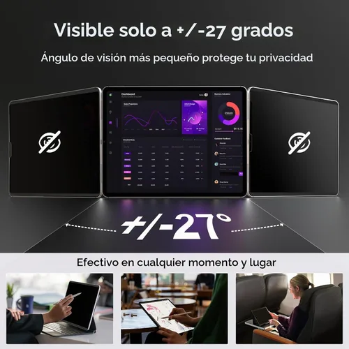 Vista 2 de IPROKKO Protector de pantalla magnético de privacidad compatible con iPad de 9ª, 8ª, 7ª generación de 10.2 pulgadas (2021/2020/2019) y iPad Air 3th