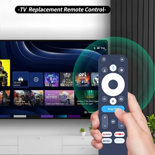 Vista 2 de Nuevo R-C-OHS-C008 Control remoto de reemplazo de voz para Onn Google TV 4K Pro dispositivo modelo 100135769