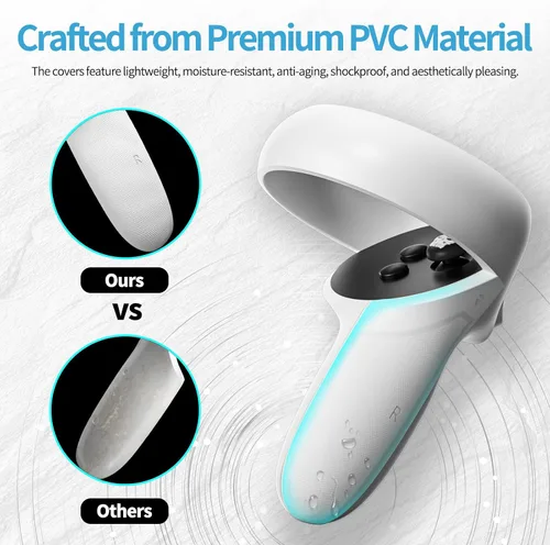 Vista 5 de Battery Covers for Oculus Quest 2 Controller, TanReginal Ergonomic Design Covers for Meta Quest 2 Controller, Replacement Parts with Anti-slip