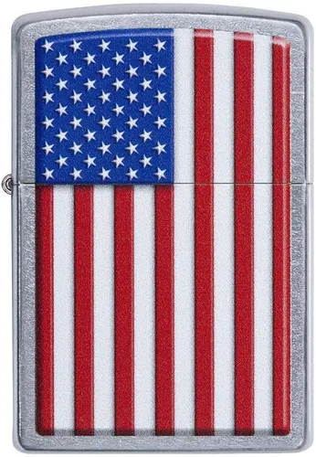 Vista 73 de Zippo encendedores con la bandera de EE. UU.