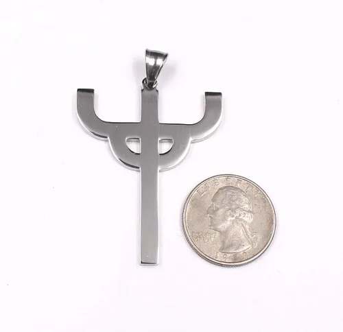 Vista 3 de UK GNAYY69 Cool Jewelry Gótico Punk Judas Sacerdote Collar de acero inoxidable Hot Men Favorite Colgante Merch Logo Símbolo Charm Amuleto